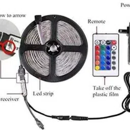 bright bharat 108 LEDs 3 m Multicolor Color Changing, Flickering, Steady Strip Rice Lights image 5