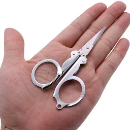crafts haveli Foldable Scissors Pack of 2 – Stainless Steel Mini Travel Scissor for DIY Craft Scissors image 3