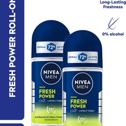 Fresh Power, Antibacterial 72h Protection, 0% Alcohol, Fresh Musk Scent Deodorant Roll-on - For Men-image-16