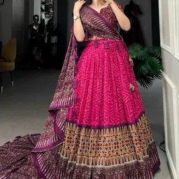 mitrabiz Self Design Semi Stitched Lehenga Choli image 2