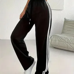 kiba retail Women Striped Black Track Pants-picture-28