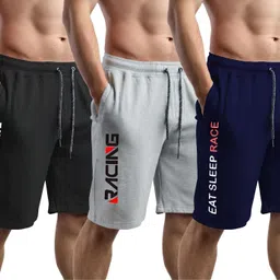 southcity Pack of 3 Graphic Print Men Multicolor Regular Shorts-picture-12