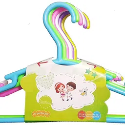 kidsify Baby Clothes Plastic Hangers Portable Multi Colored Clothes Organizer Plastic Shirt Pack of 6 Hangers ForShirt-picture-15