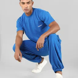 chkokko Men Top & Pyjama Set Blue Solid image 5
