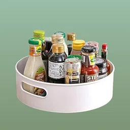 vaenex Plastic circular Twisting Caddy Plate – Living Space & Pantry Storage Basket image 1