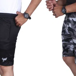 duooble Men Lycra Blend, Polyester Multicolor Sports Shorts-picture-37