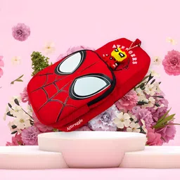 happy shopping store Attractive Pattern Spider man design pouch for kids Easy To Use And Can Fit in The School Bag Easily. Art Artificial Leather Pencil Box image 1