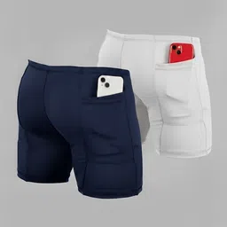 Solid Men Dark Blue, White Tights-image-38