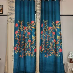 tramb Polyester Abstract 5 ft Light Filtering Eyelet Window Curtain image 1