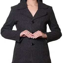 troo blue Women Solid Double Breasted Casual Blazer-picture-20
