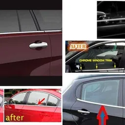 roshneer enterprises Stainless Steel Chrome Finish Window Lower Garnish For XUV300 /0107 Chrome MAHINDRA XUV300 W6 Petrol Side Garnish image 4