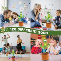 onshhm Cactus Talking Dancing Funny Toy for Babies, Record Repeat Voice (Rechargeable) image 5
