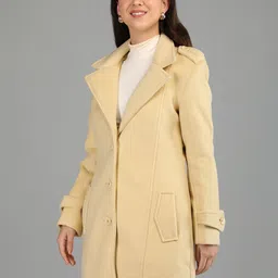honnete 100 % Polyester Solid Coat For Women image 3