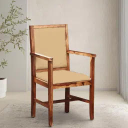 woodsworth from pepperfry Peshtigo Sheesham Wood Arm Chair In Rustic Teak Finish image 1