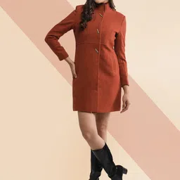 Wool Solid Coat For Women-image-96