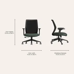 godrej interio Curv Wide Back Fabric Office Arm Chair image 2