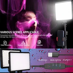 Hold up 11 Inch USB LED Camera Soft Panel Light with Tripod Stand & Phone Holder Halogen Flash image 4