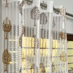 keshav fab 274 cm (9 ft) Net Transparent Long Door Curtain (Pack Of 2) image 2