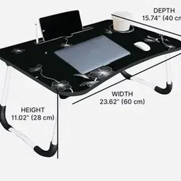mishti enterprise Black Flower Table Wood Portable Laptop Table image 2