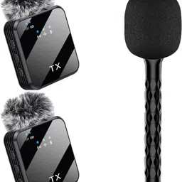 Handheld Stick with Professional Wireless Mic for Interviews Recording, Vlog Microphone-image-17