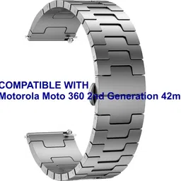 ACM WSM37Y20GY1158 Watch Strap Metal Steel 20mm for Motorola Moto 360 2nd Generation 42mm Smartwatch Grey Smart Watch Strap-picture-24
