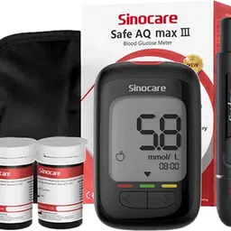 sinocare Safe AQ MAX III Glucometer with 50 strips Glucometer-picture-45