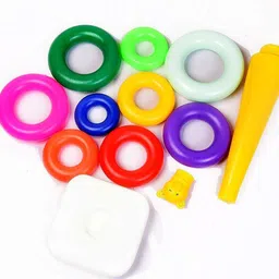 grest 9 Pcs Stacking Teddy Plastic Rings, Educational Rings Tower Set For Kids image 4