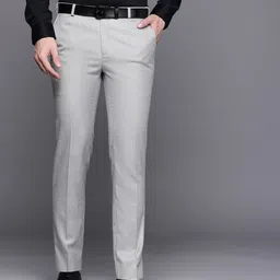raymond Men Slim Fit Grey Polyester Trousers image 2