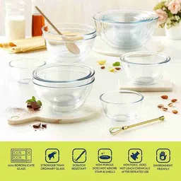 pkmsho Glass Mixing Bowl Borosilicate Glass Microwave Safe All-Purpose Mixing Bowls,500 ML Disposable image 3
