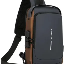 zarry Grey, Brown Men & Women Sling Bag Anti-Theft, Waterproof, USB Charging, Crossbody Sling Bag with Adjustable Strap-picture-13