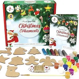 md craft 30 Pcs 2 Inch Christmas Wooden Ornaments for DIY Painting & Tree Decoration Hanging Ornaments Pack of 1 image 2