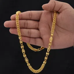 xayiz 1 gram High Quality Indian Polished “20” Inches GoldChain for Men and boy Alloy Chain-picture-11