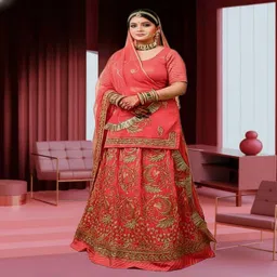 shree maashakti trading Embroidered Semi Stitched Rajasthani Poshak-picture-41