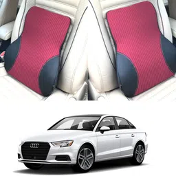 oshotto Black, Red Fabric, Leatherite Car Pillow Cushion for Audi-picture-19