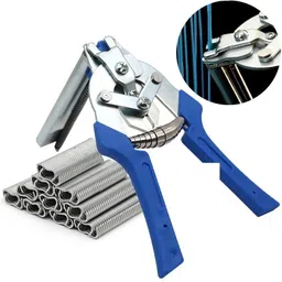awraaq Hog Ring Plier Tool &1200Pcs M Clips Staples Poultry Pet Mesh Cage Wire Fencing Slip Joint Plier image 1