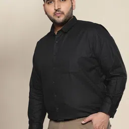 metronaut plus Men Regular Fit Solid Spread Collar Formal Shirt-picture-17