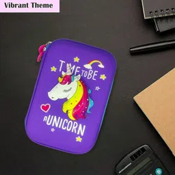 saputra 3D UniCorn EVA Pencil Pouch Stationery Compartment Case For Girls RANDOM DESIGN UniCorn Art EVA Pencil Box image 5