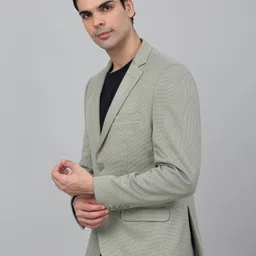 cantabil Men Self Design Single Breasted Casual Blazer image 3