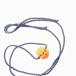 hukbg 5 Mukhi 100% Original Nepali Rudraksha with Blue Thread Wood Pendant-picture-24