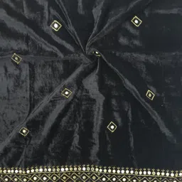 durga Unstitched Velvet Blouse Material Embellished-picture-22