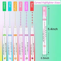 samvardhan highliter pen set,6 colored cute curve highlighter pens,cooll pens for kids image 3