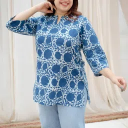 sangouri Casual Regular Sleeves Floral Print Women Blue Top-picture-10
