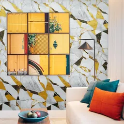 sirteriq 400 cm Aluminum Shining Marble Foil Waterproof 2 Roll For Kitchen Self Adhesive Sticker image 4