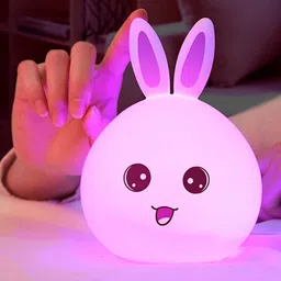 dazzel flex Cute Rabbit Silicon USB Rechargeable Night Light Lamp with Gesture Night Lamp image 4