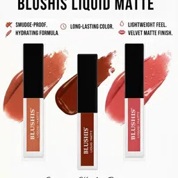 blushis Ultra Smooth | Premium N Hydrating Matte | Liquid Lipsticks Set | Trendy Shades image 3