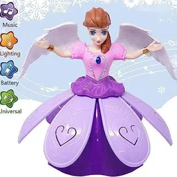 niyati mart Angel Girl Dancing Doll 360 Degree Rotating Lights with Music Toy image 2