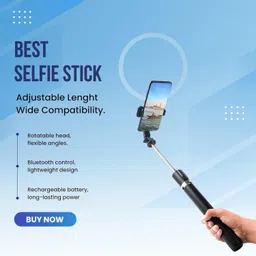 Nextronomy R1L Flexible Grip Tripod Selfie Stick with Remote Control and Adjustable Height Tripod image 4