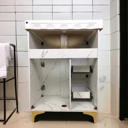 bobbyexport White & gold premium freestanding vanity/ washbasin cabinet BEBP8 Table Top Basin image 5