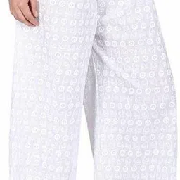 kanna fabric Women Regular Fit White Cotton Blend Trousers image 2
