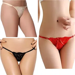 mazon Pack of 3 Women Thong Multicolor Panty-picture-10